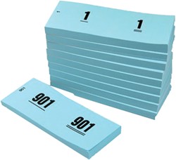 CLOAKROOM TICKETS NUMMERBLOKS 42X105MM NUMMERING 1-1000 BLAUW 10STUK