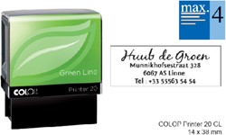 Tekststempel Colop 20 green line personaliseerbaar 4regels 38x14mm
