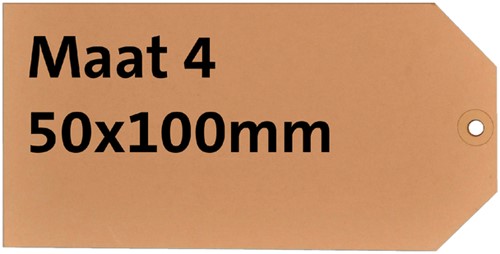 Label karton nr 4 200gr 50x100mm chamois 1000 stuks