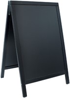 Stoepbord Securit 550x850x30mm zwart hout