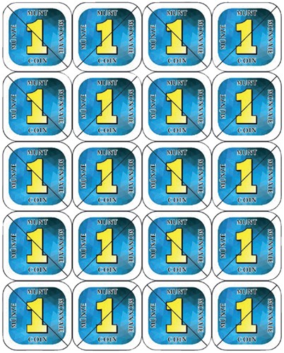 Consumptie breekmunten Combicraft 200 stuks blauw