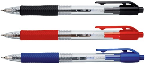 Balpen Quantore Grip drukknop zwart medium-2
