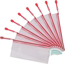 Opbergtas Tarifold met rits 250x115mm PVC rood