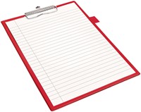 Klembord Quantore A4 staand PVC rood met 100mm klem + penlus-3
