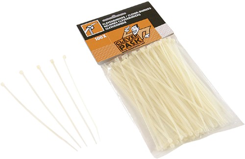 Inbindstrip CleverPack cleverbinder kabel 10/20cm wit 100 stuks-2