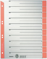 Scheidingsbladen Leitz A4 karton 230gr 6-gaats rood 100 stuks