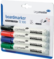 Whiteboardmarker Legamaster TZ 100 rond 1.5-3mm assorti blister à 4 stuks