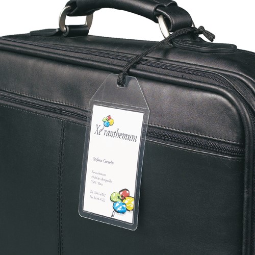 Label bagage Djois 3L 11120 72x123mm met nylonkoord transparant 10 stuks-2