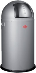 Afvalbak Wesco Pushboy aluminium grijs 50liter