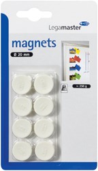 Magneet Legamaster 20mm 250gr wit 8 stuks