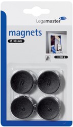 Magneet Legamaster 30mm 850gr zwart 4 stuks