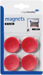 Magneet Legamaster 30mm 850gr rood 4 stuks