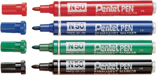 Viltstift Pentel N50 rond 1.5-3mm rood-3