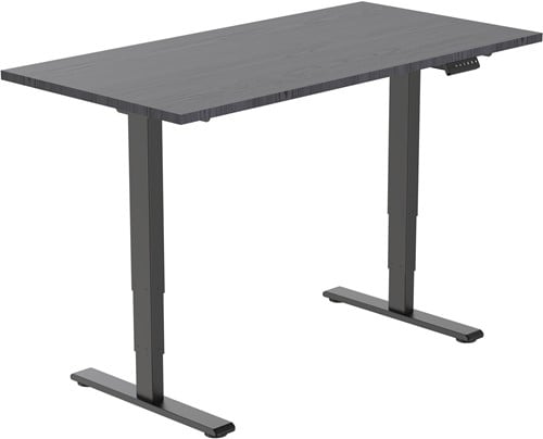 Euroseats Economy elektrisch zit-sta bureau - 160 x 80 cm - Shadow Eik (T608) - Zwart (RAL9005)