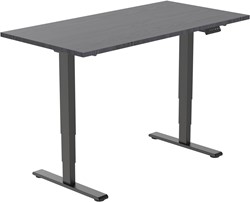 Euroseats Economy elektrisch zit-sta bureau - 180 x 80 cm - Shadow Eik (T608) - Zwart (RAL9005)