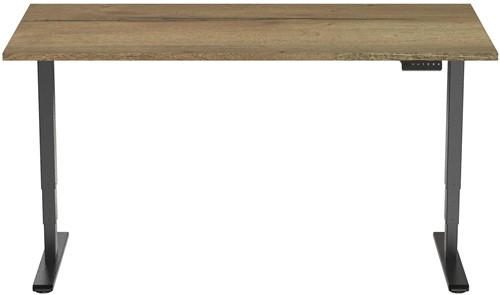 Euroseats Economy elektrisch zit-sta bureau - 120 x 80 cm - Natuur eik (T600) - Zwart (RAL9005)-2