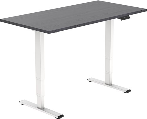 Euroseats Economy elektrisch zit-sta bureau - 120 x 80 cm - Shadow Eik (T608) - Wit (RAL9016)