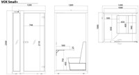 Afmetingen van de VOX POD Small plus