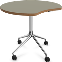 HOWE AS400 tafel - Donkergrijs (zichtbaar hout) - Satijnwit - B31 - Gepolijst aluminium - BS1