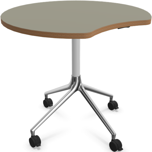 HOWE AS400 tafel - Donkergrijs (zichtbaar hout) - Satijnwit - B31 - Gepolijst aluminium - BS1