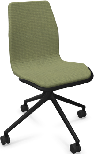 HOWE AS100 stoel - Groen - C48U - Gepolijst aluminium - BS1