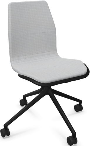 HOWE AS100 stoel - Wit - C02U - Gepolijst aluminium - BS1