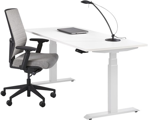 Orange Office Basic Elektrisch zit/sta bureau - 180 x 80 cm - Lichtgrijs - Antraciet-2