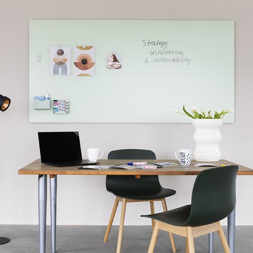 Legamaster glasbord 100x150cm Sage Green rechte hoeken-3