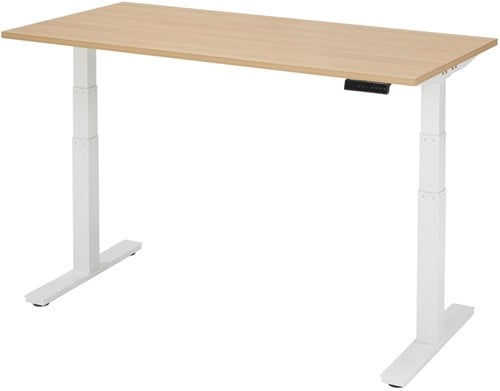 Orange Office Basic Elektrisch zit/sta bureau - 180 x 80 cm - Noten Hickory - Antraciet