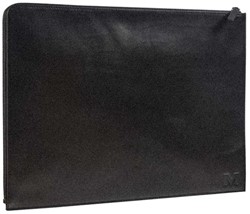 Maverick ALL BLACK - lederen laptopsleeve 15'6" - zwart