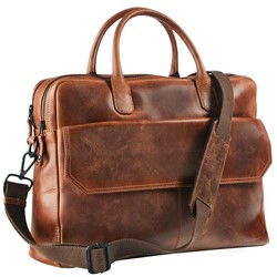 Maverick THE ORIGINAL - lederen business tas met laptop sleeve 15,6" - large