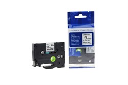 LETTERTAPE COMPATIBLE BROTHER TZ-221 ZWART OP WIT 9MM 
