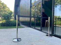 VEBA Trendy afzetpaal Chrome RVS 180 cm zwart