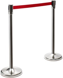 VEBA Trendy afzetpaal Chrome RVS 180 cm rood