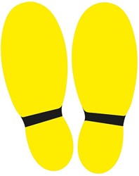 VLOERSTICKER VOETEN GEEL/ZWART - SET 2 STUKS